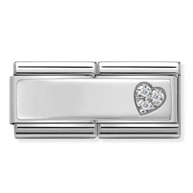 Link grabable Doble de Plata Corazón 330731 09 | Joyería River