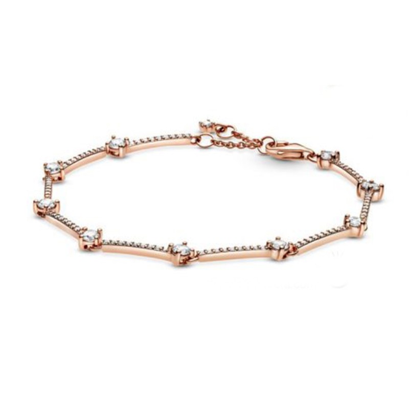 Pulsera líneas pavé brillante Rosé 589217C01 | Joyería River