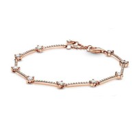 Pulsera líneas pavé brillante Rosé 589217C01 | Joyería River