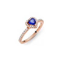 Anillo corazón elevado azul brillante 188421C01 | Joyería River