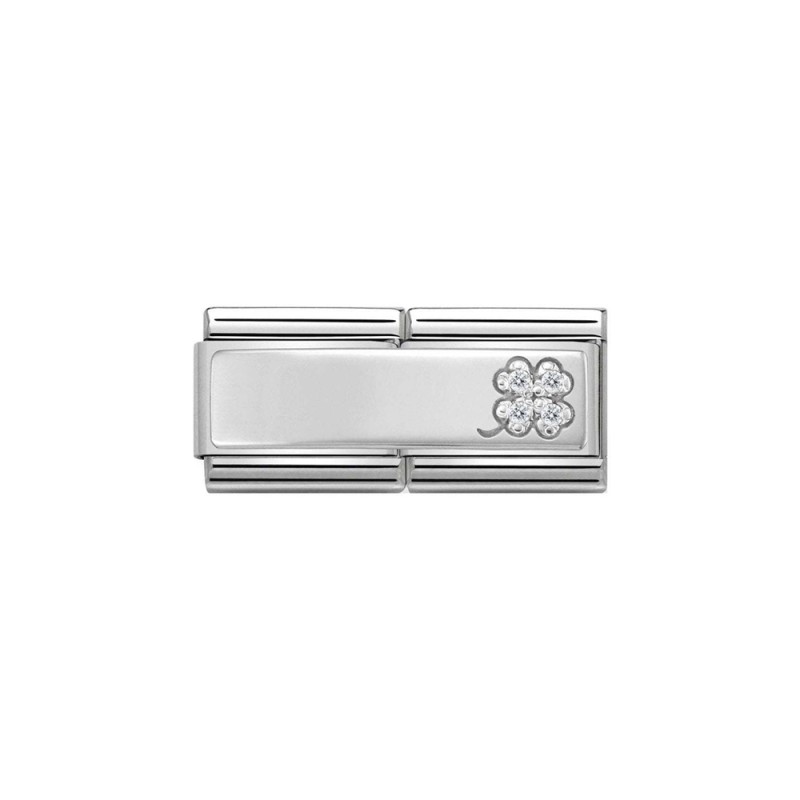Link grabable Doble de Plata con Trebol 330731 11 | Joyería River