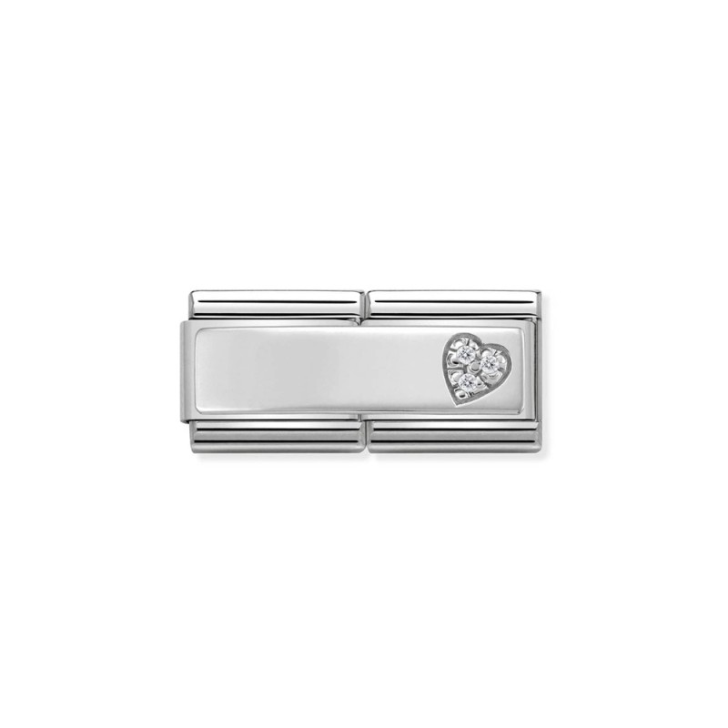Link grabable Doble de Plata Corazón 330731 09 | Joyería River