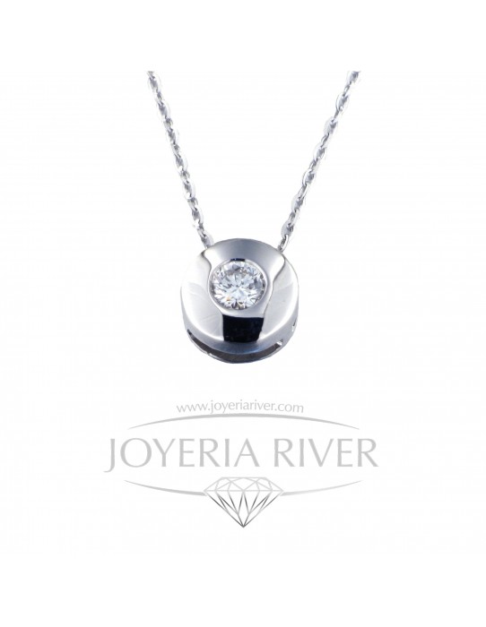 Colgante oro blanco Diamante 0.125ct Chatón R358I632 | Joyería River