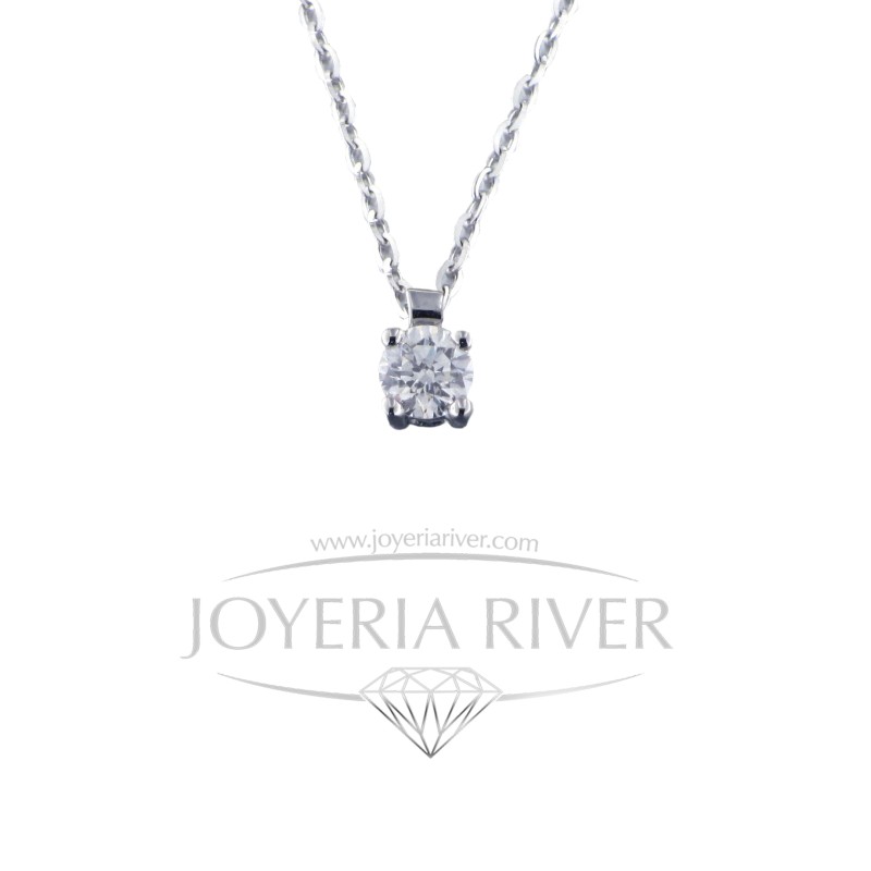 Colgante oro blanco Diamante 0.12ct Dormilón R522I632 | Joyería River