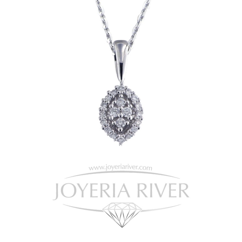 Colgante Oro Blanco Diamantes R645I232 | Joyería River