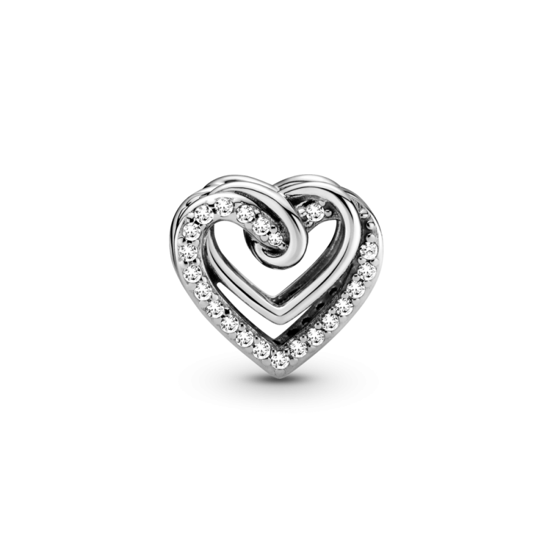 Charm plata Corazones Brillantes Entrelazados 799270C01 | Joyería R...