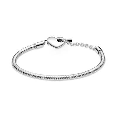 Pulsera Moments plata cierre en T y corazón 599285C00 | Joyería River 2