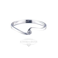 Anillo Oro Blanco Diamantes R543I312 | Joyería River