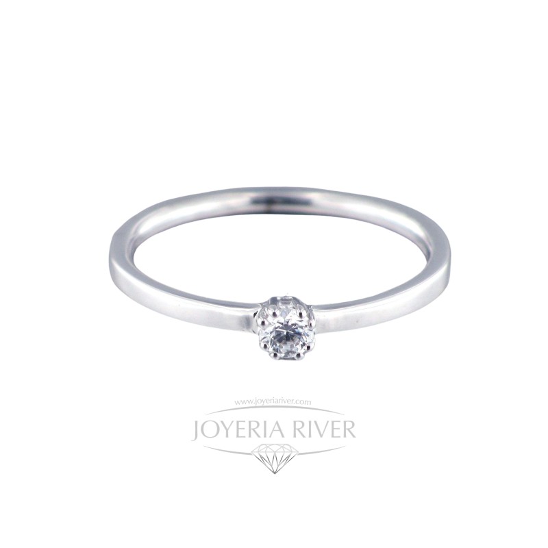 Anillo Oro Blanco Brillantes R276I812 | Joyería River