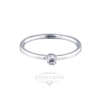 Anillo Oro Blanco Brillantes R276I812 | Joyería River