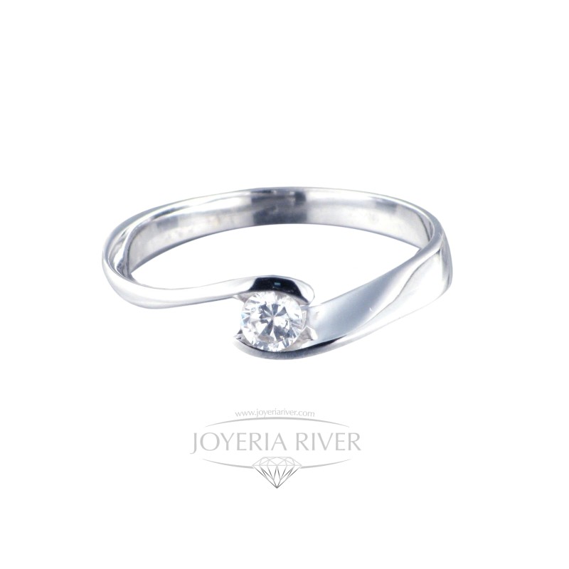 Anillo Oro Blanco Brillantes R356I412 | Joyería River