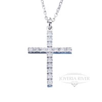 Cruz Oro Blanco Diamantes R370I392 | Joyería River