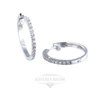 Pendientes Aro Oro Blanco Diamantes R369I822 | Joyería River