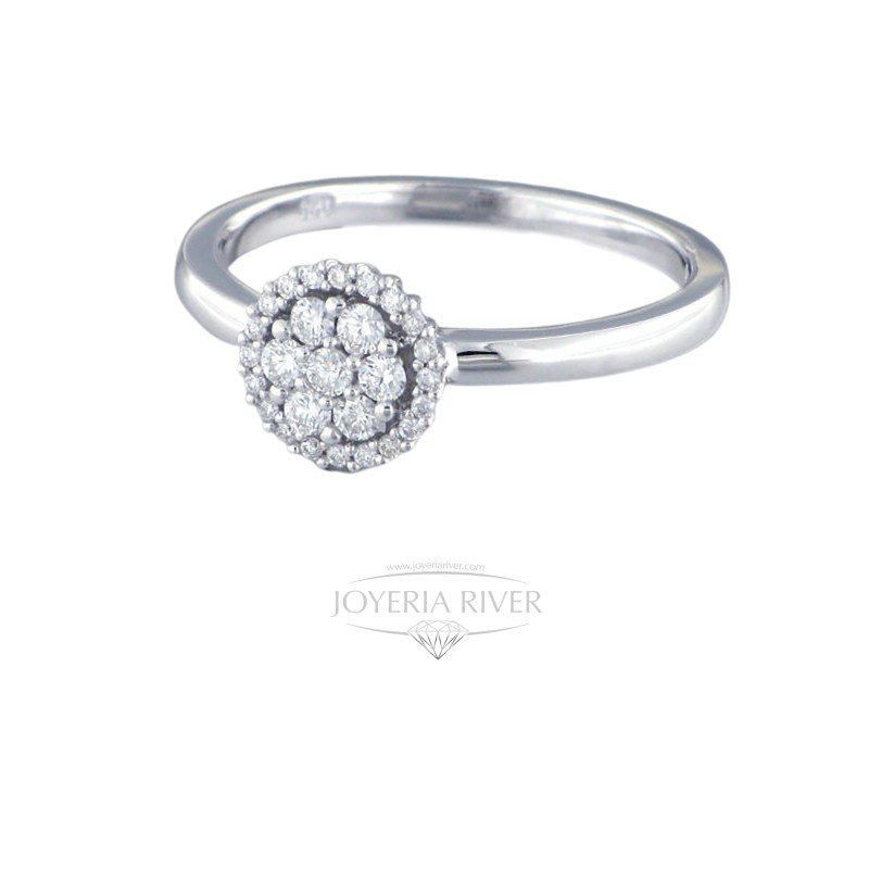 Anillo Oro Blanco Diamantes R352I912 | Joyería River
