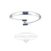 Anillo Oro Blanco Diamante R434I812 | Joyería River