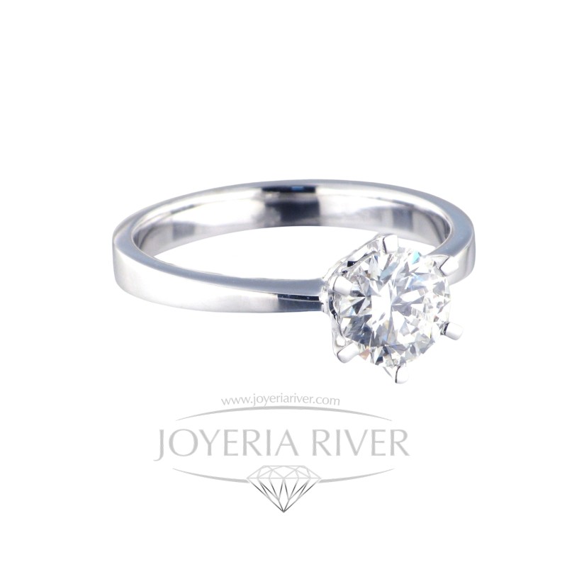 Sortija Oro Blanco y Diamante R508I312 | Joyería River