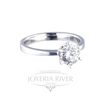 Sortija Oro Blanco y Diamante R508I312 | Joyería River
