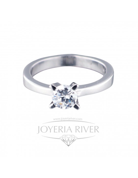 Sortija Oro Blanco y Diamante R244I912 | Joyería River
