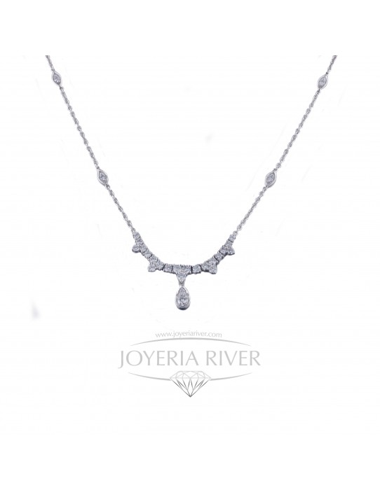 Colgante oro blanco Diamantes R571I052 | Joyería River