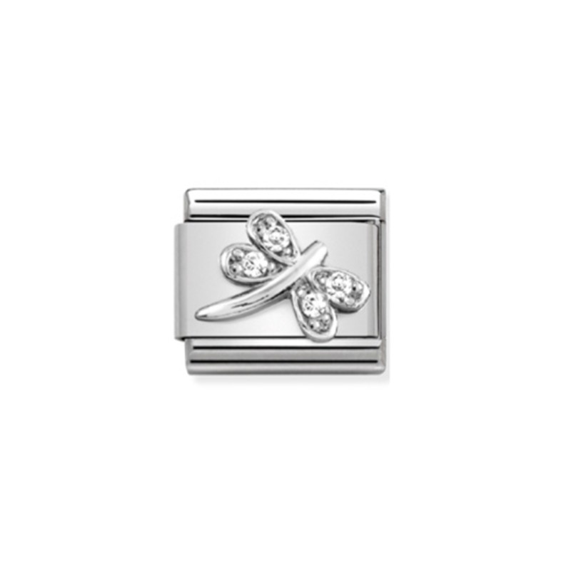 Link Nomination Acero y Plata "Libelula Blanca" 330304 38 | Joyería...