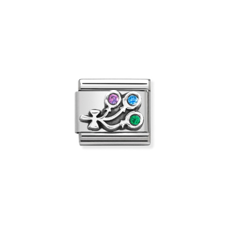 Link Nomination Acero y Plata "Globos Multicolor" 330323 05 | Joyer...