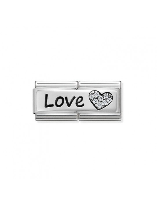Link Doble Acero y Plata "Love" 330731 05