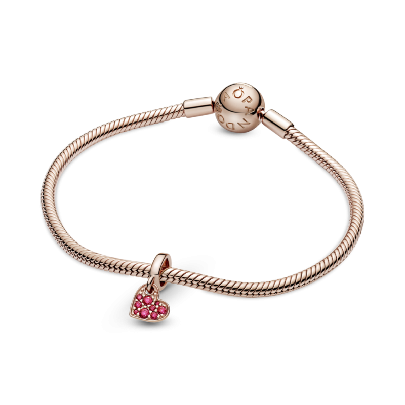Charm Colgante Pandora Rose Corazón Rojo Pavé 789404C02 | Joyería R...