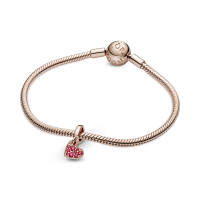 Charm Colgante Pandora Rose Corazón Rojo Pavé 789404C02 | Joyería R...