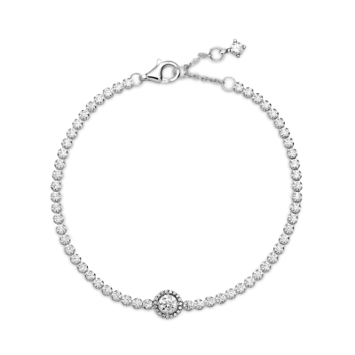 Pulsera plata Tennis Halo Brillante 599416C01 | Joyería River 2
