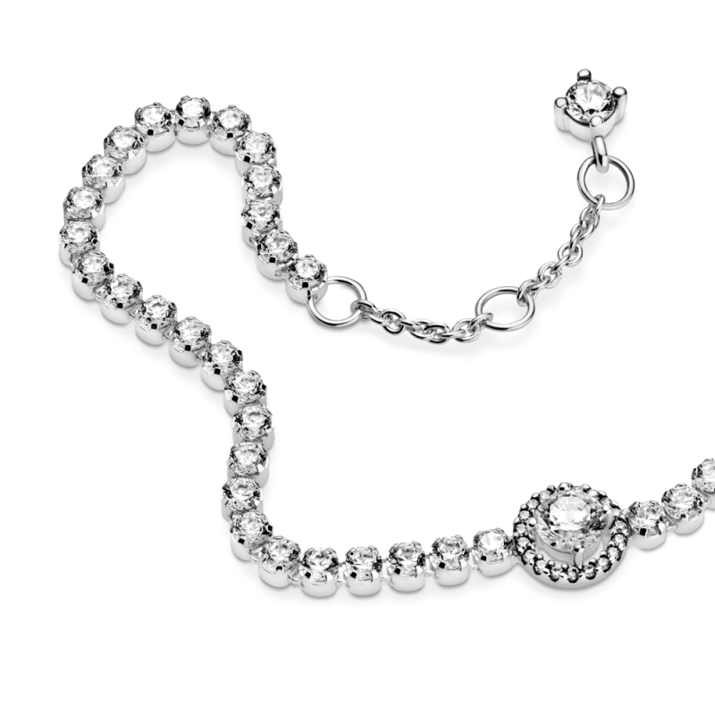 Pulsera plata Tennis Halo Brillante 599416C01 | Joyería River
