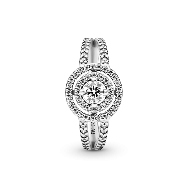Anillo Plata Doble Halo Brillante 199408C01 | Joyería River