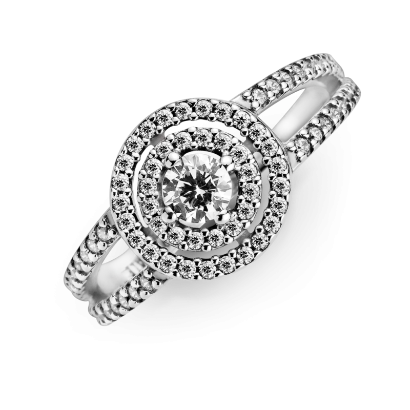 Anillo Plata Doble Halo Brillante 199408C01 | Joyería River