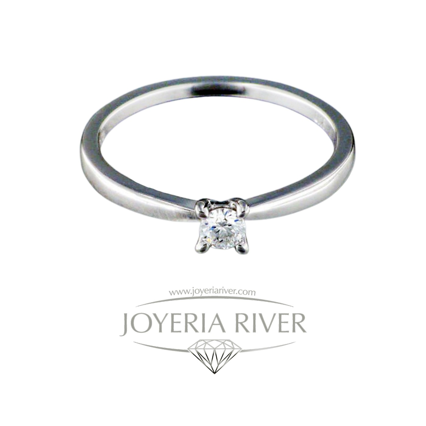 Sortijja Oro Blanco y Diamante R343I312 Joyería River