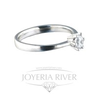 Sortija Oro Blanco y Diamante HVS1 | Joyería River