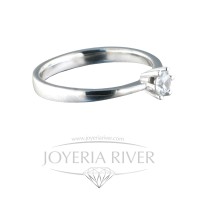 Sortija Oro Blanco y Diamante R463I712 | Joyería River