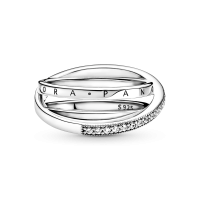 Anillo Cruzado Triple Banda en Pavé 199057C01 | Joyería River