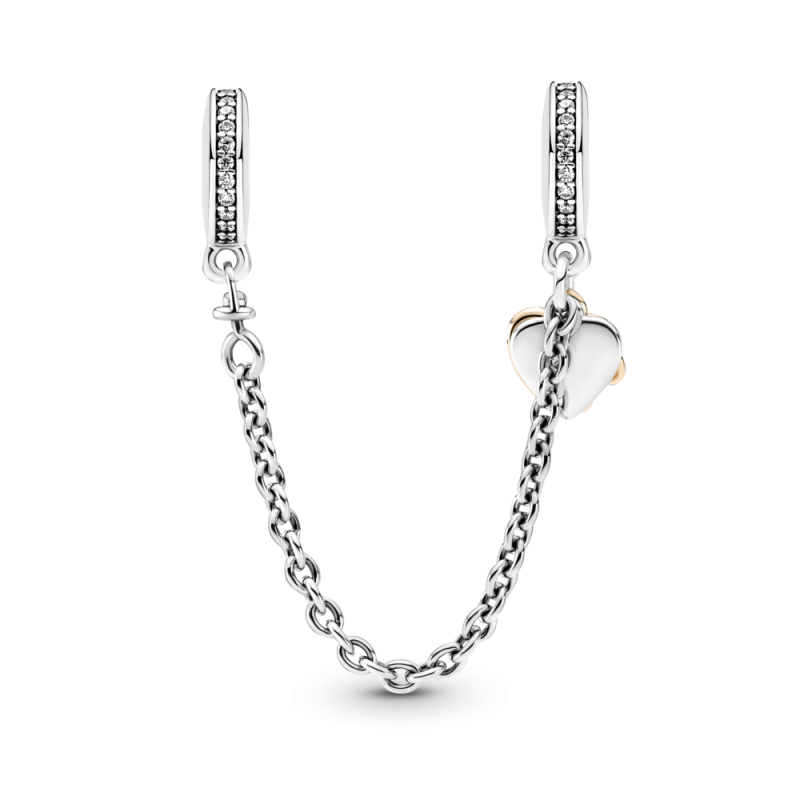 Cadena de Seguridad plata y Pandora Rose Corazón Familiar 789541C01...