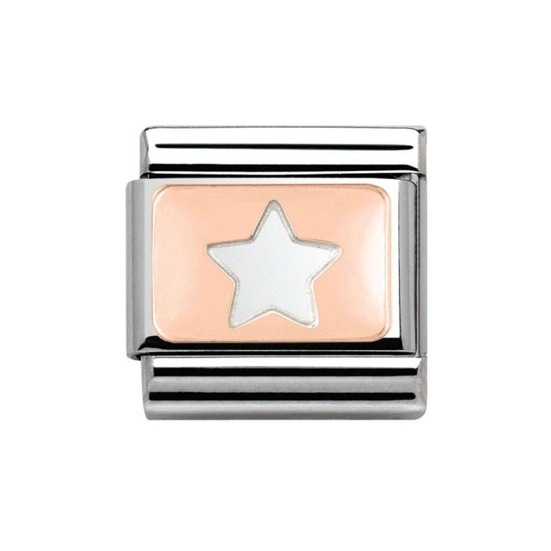 Link Nomination Acero y Oro Rosa "Estrella" 430101 09 | Joyería River