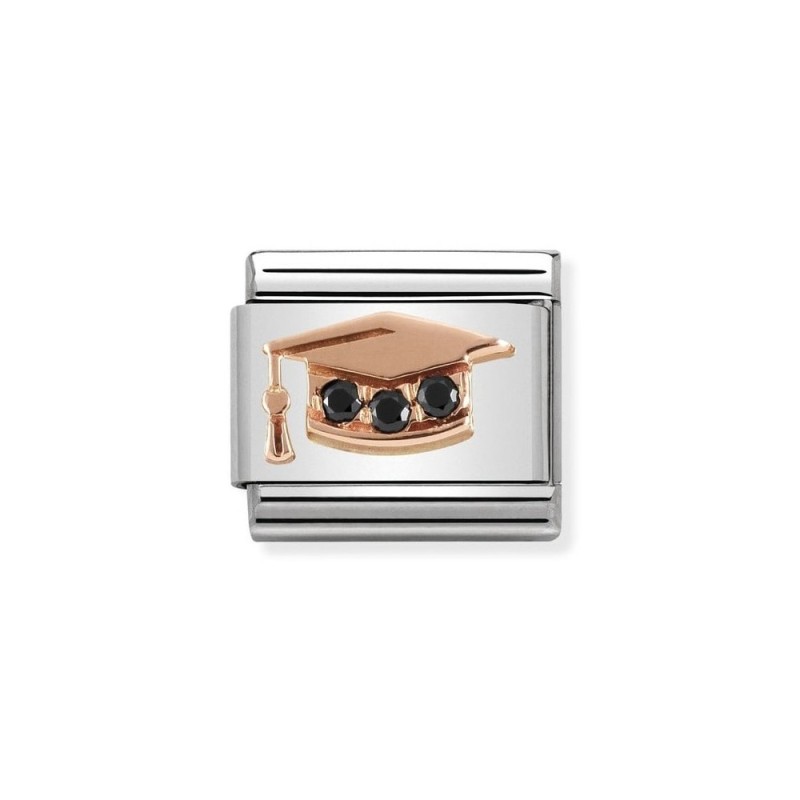 Link Nomination Acero y Oro Rosa "Gorro Graduado" 430305 11 | Joyer...
