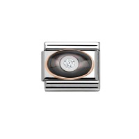 Link Nomination Acero y Oro Rosa "Ovalo negro" 430504 03 | Joyería ...