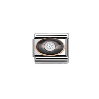 Link Nomination Acero y Oro Rosa "Ovalo negro" 430504 03 | Joyería ...