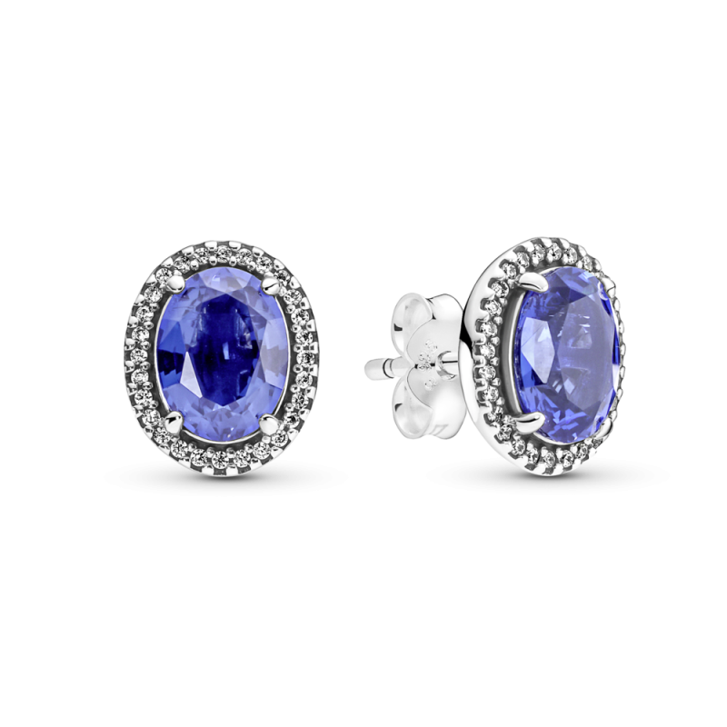 Pendientes Pandora Halo Brillante Azul 290040C01 | Joyería River