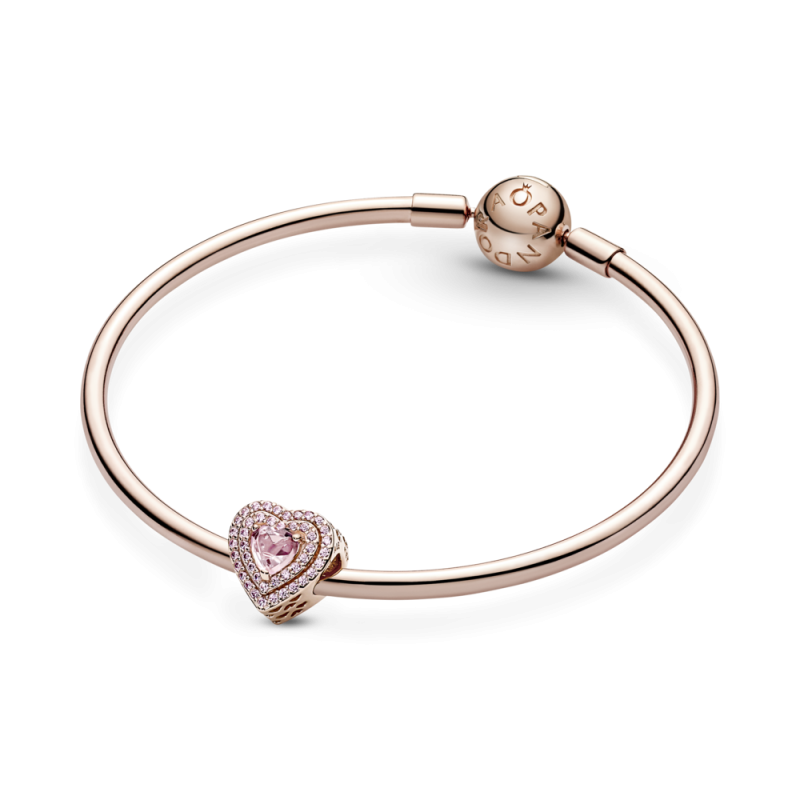 Charm Pandora Rosa Corazón Nivelado Brillante 789218C01 | Joyería R...