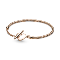 Pulsera Pandora Moments Cierre en T y Corazón Rosa 589285C00 | Joye...