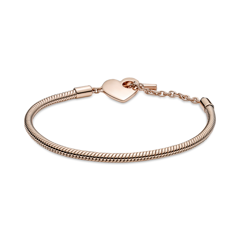 Pulsera Pandora Moments Cierre en T y Corazón Rosa 589285C00 | Joye...