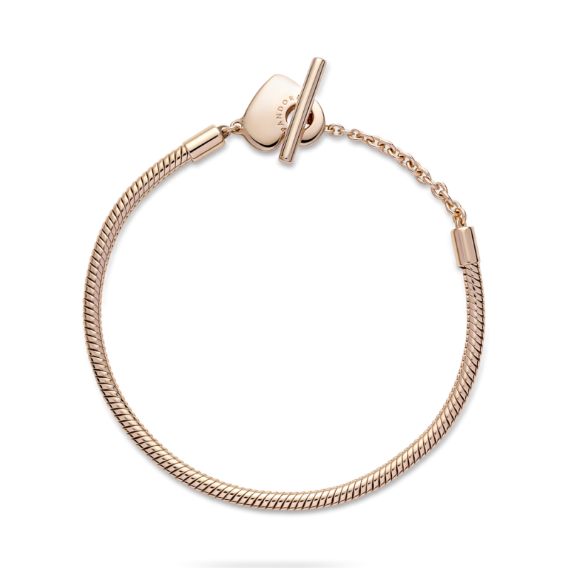 Pulsera Pandora Moments Cierre en T y Corazón Rosa 589285C00 | Joye...