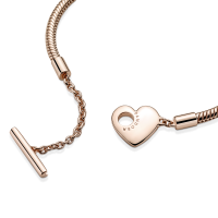 Pulsera Pandora Moments Cierre en T y Corazón Rosa 589285C00 | Joye...