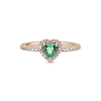 Anillo Pandora Rosa Corazón Brillante Elevado Verde 188421C03 | Joy...