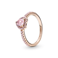 Anillo Pandora Rosa Corazón Brillante Elevado Rosa 188421C04 | Joye...