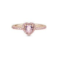 Anillo Pandora Rosa Corazón Brillante Elevado Rosa 188421C04 | Joye...